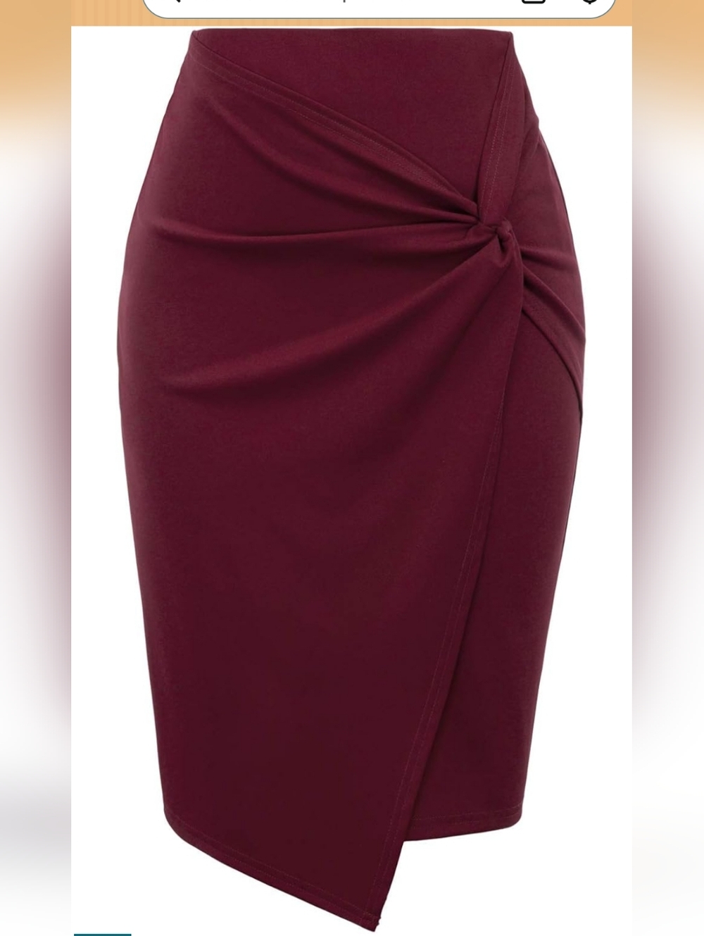 Bundle 3/$20 Women's Twist-Detail Pencil Skirt - Wine